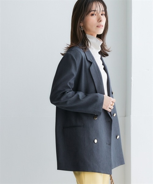 nissen（ニッセン）の「オーバーサイズダブルテーラードジャケット（テーラードジャケット・レディース・チャコール/グレイッシュベージュ/サックスブルー/ネイビー・S/M/L/LL/3L）」の11枚目の写真