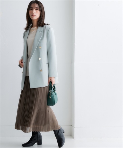 nissen（ニッセン）の「オーバーサイズダブルテーラードジャケット（テーラードジャケット・レディース・チャコール/グレイッシュベージュ/サックスブルー/ネイビー・S/M/L/LL/3L）」の21枚目の写真