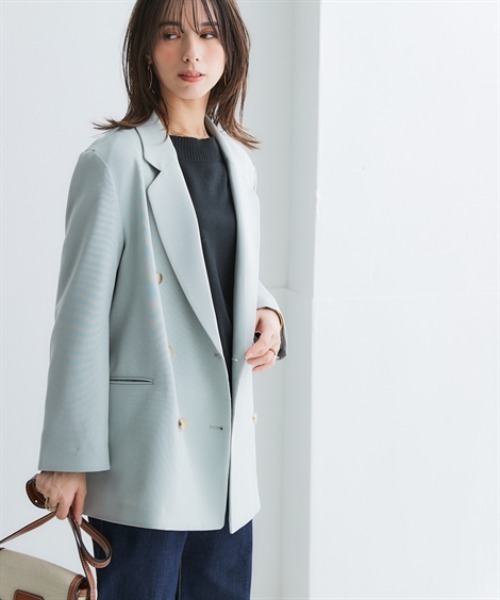 nissen（ニッセン）の「オーバーサイズダブルテーラードジャケット（テーラードジャケット・レディース・チャコール/グレイッシュベージュ/サックスブルー/ネイビー・S/M/L/LL/3L）」の22枚目の写真