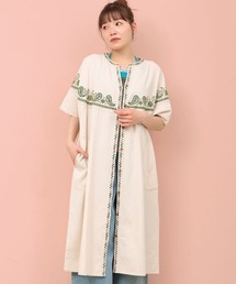 Rico ライトデニムペイズリー刺繍ワンピース
