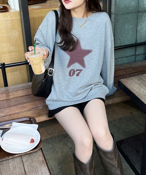 nelliy.（ネルリー）の「スターロゴスウェット（スウェット・レディース・ネイビー/グレー・LARGE/MEDIUM）」の17枚目の写真