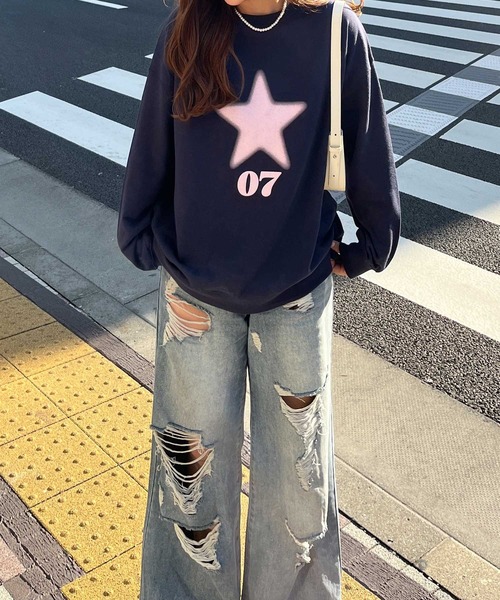 nelliy.（ネルリー）の「スターロゴスウェット（スウェット・レディース・ネイビー/グレー・LARGE/MEDIUM）」の19枚目の写真