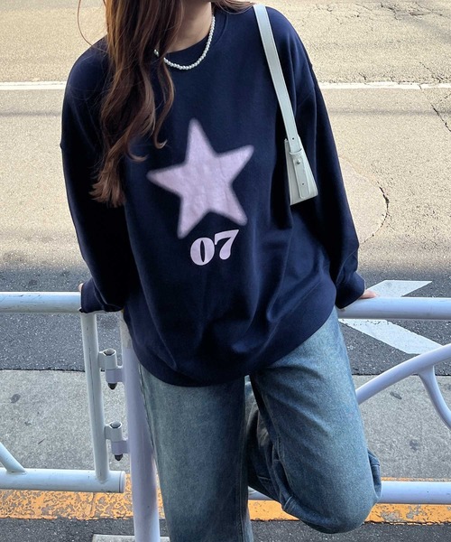 nelliy.（ネルリー）の「スターロゴスウェット（スウェット・レディース・ネイビー/グレー・LARGE/MEDIUM）」の10枚目の写真