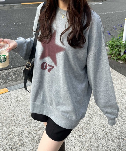 nelliy.（ネルリー）の「スターロゴスウェット（スウェット・レディース・ネイビー/グレー・LARGE/MEDIUM）」の9枚目の写真