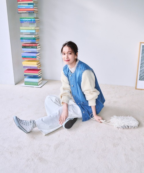 studio CLIP（スタディオクリップ）の「【ONKUL掲載商品】カーブデニムパンツ[プチ・プラスサイズあり]《CLIP denim》（デニムパンツ・レディース・ブルー/グレー/ホワイト/ライトブルー・MEDIUM/LARGE/ﾌﾘｰ(L)/PF）」の10枚目の写真