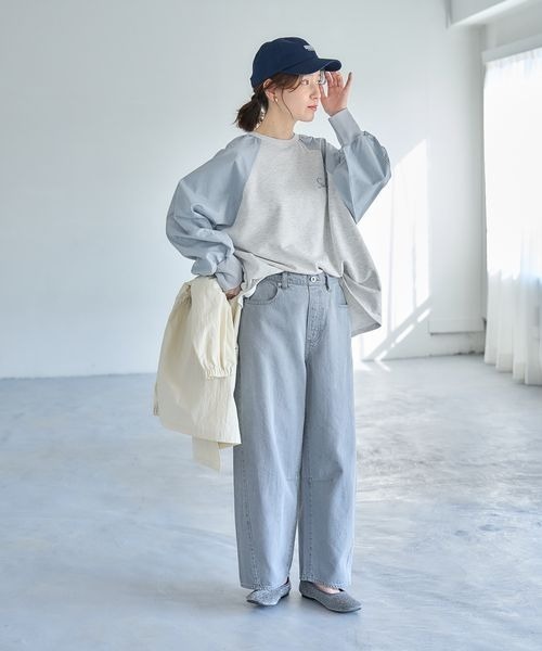 セール】【ONKUL掲載商品】カーブデニムパンツ[プチ・プラス