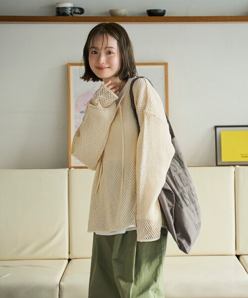 coen（コーエン）の「メッシュスキッパープルオーバー（シャツ/ブラウス・レディース・ブラック/ターコイズブルー/ナチュラル・FREE）」の11枚目の写真