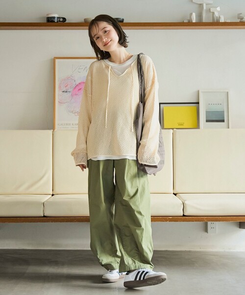 coen（コーエン）の「メッシュスキッパープルオーバー（シャツ/ブラウス・レディース・ブラック/ターコイズブルー/ナチュラル・FREE）」の13枚目の写真