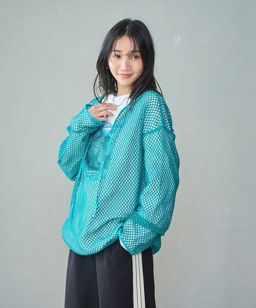 coen（コーエン）の「メッシュスキッパープルオーバー（シャツ/ブラウス・レディース・ブラック/ターコイズブルー/ナチュラル・FREE）」の17枚目の写真