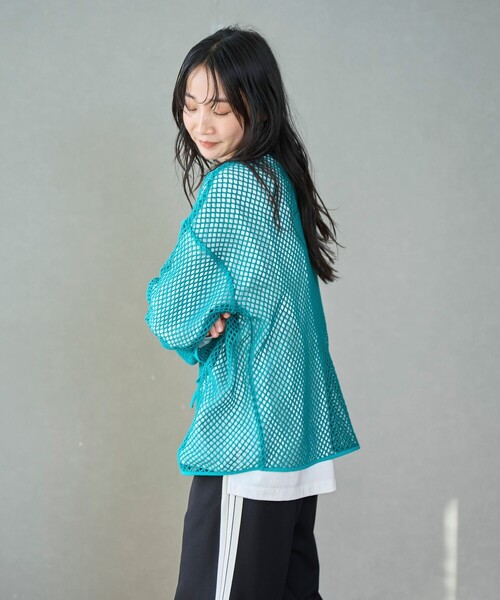 coen（コーエン）の「メッシュスキッパープルオーバー（シャツ/ブラウス・レディース・ブラック/ターコイズブルー/ナチュラル・FREE）」の18枚目の写真
