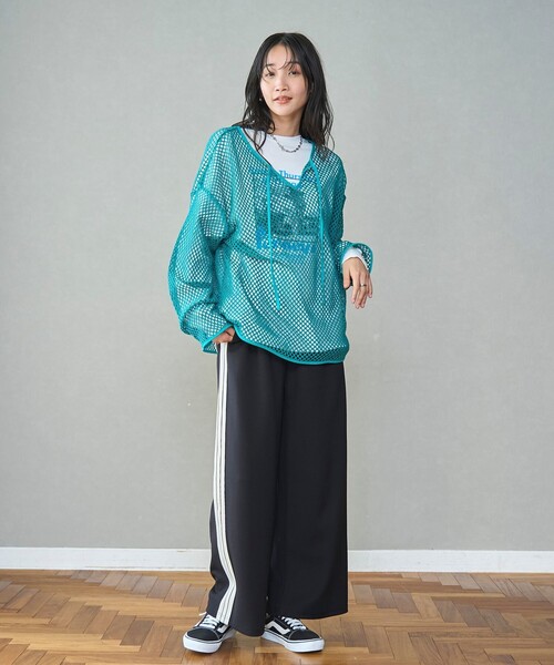 coen（コーエン）の「メッシュスキッパープルオーバー（シャツ/ブラウス・レディース・ブラック/ターコイズブルー/ナチュラル・FREE）」の19枚目の写真