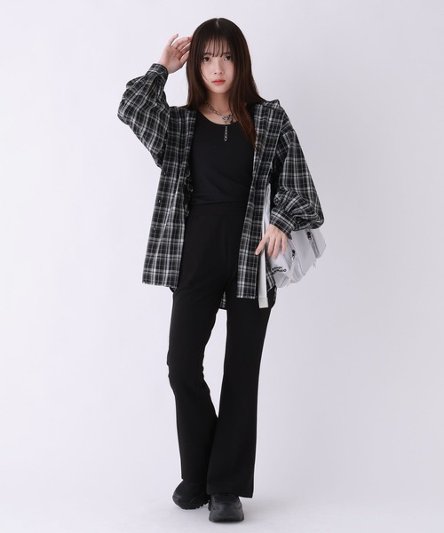 未使用品 ミ アルマリオ Mi Armario シャツ ブラウス 長袖 チェック柄 ビジュー F ネイビー 紺 /YM8 レディース other - ミ アルマリオ シャツ ブラウス 長袖 チェック柄