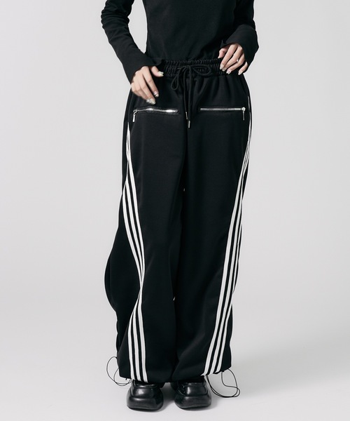 Chick(チック)の「Side Line Track Pants / サイドライントラックパンツ(スウェットパンツ・レディース・ブラック/ホワイト・M/L)」の22枚目の写真