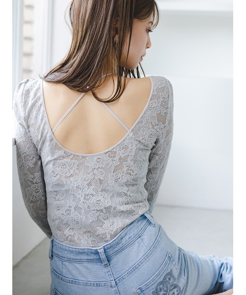 Chacott】レース柄編みプルオーバー（Tシャツ/カットソー