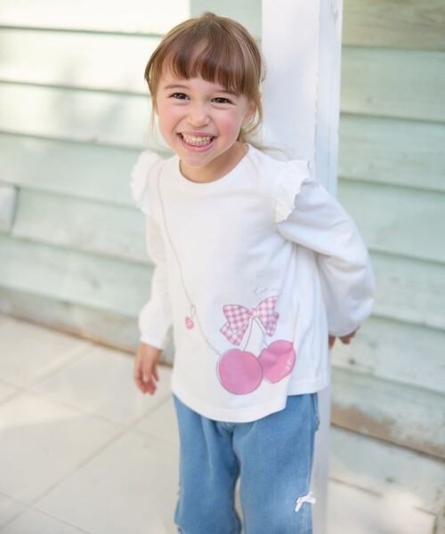 ANY（エニィ）の「【WEB限定】7days プリント 長袖Tシャツ（Tシャツ/カットソー・キッズ・ホワイト系/ピンク系/ライトイエロー系/ネイビー系/ライラック系・90/100/110/120/130）」の8枚目の写真