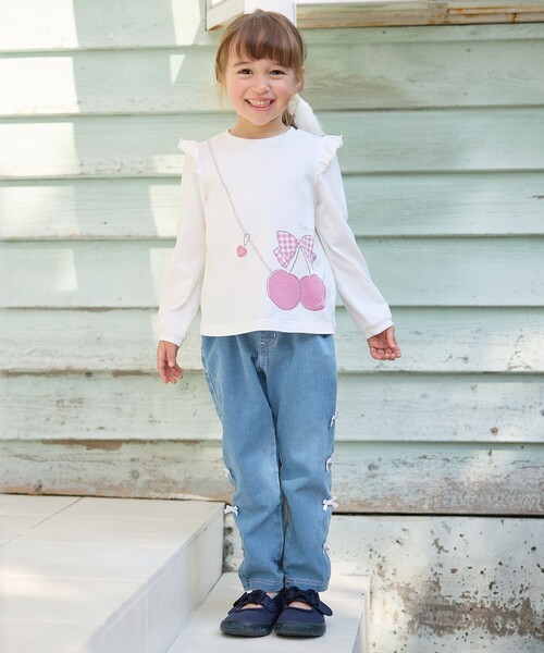 ANY（エニィ）の「【WEB限定】7days プリント 長袖Tシャツ（Tシャツ/カットソー・キッズ・ホワイト系/ピンク系/ライトイエロー系/ネイビー系/ライラック系・90/100/110/120/130）」の9枚目の写真