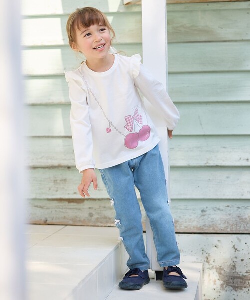 ANY（エニィ）の「【WEB限定】7days プリント 長袖Tシャツ（Tシャツ/カットソー・キッズ・ホワイト系/ピンク系/ライトイエロー系/ネイビー系/ライラック系・90/100/110/120/130）」の10枚目の写真