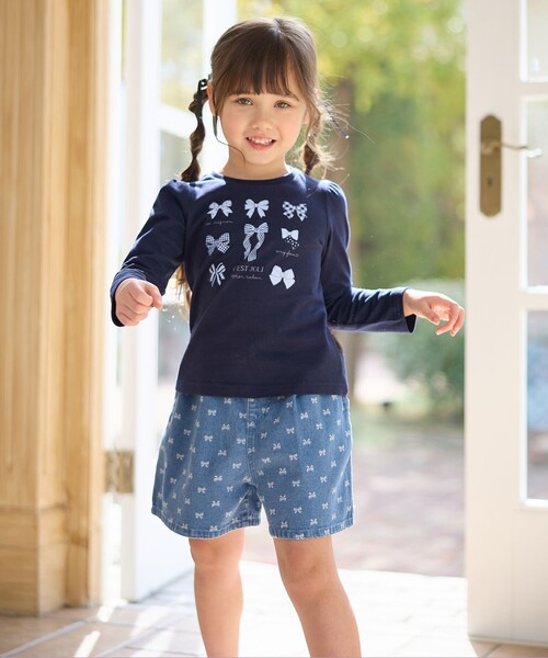 ANY（エニィ）の「【WEB限定】7days プリント 長袖Tシャツ（Tシャツ/カットソー・キッズ・ホワイト系/ピンク系/ライトイエロー系/ネイビー系/ライラック系・90/100/110/120/130）」の20枚目の写真