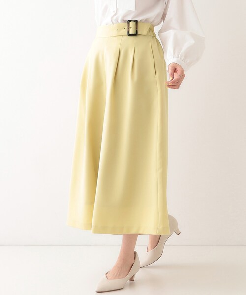 DRESKIP（ドレスキップ）の「【S-LL/体型カバー】オンオフ兼用 ベルト風ガウチョパンツ（その他パンツ・レディース・ブラック/イエロー系その他/アイボリー・01/02/03/04）」の3枚目の写真