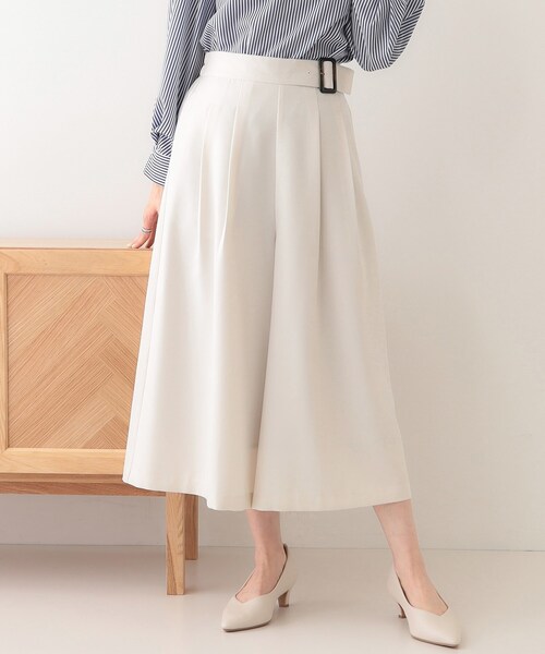 DRESKIP（ドレスキップ）の「【S-LL/体型カバー】オンオフ兼用 ベルト風ガウチョパンツ（その他パンツ・レディース・ブラック/イエロー系その他/アイボリー・01/02/03/04）」の2枚目の写真