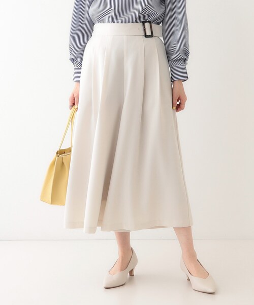 DRESKIP（ドレスキップ）の「【S-LL/体型カバー】オンオフ兼用 ベルト風ガウチョパンツ（その他パンツ・レディース・ブラック/イエロー系その他/アイボリー・01/02/03/04）」の4枚目の写真