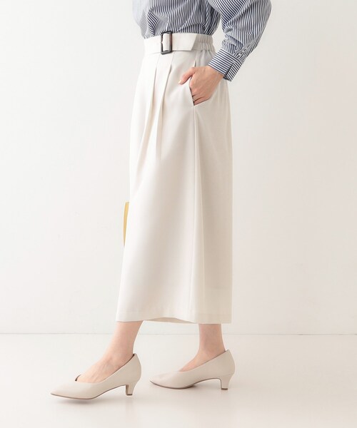 DRESKIP（ドレスキップ）の「【S-LL/体型カバー】オンオフ兼用 ベルト風ガウチョパンツ（その他パンツ・レディース・ブラック/イエロー系その他/アイボリー・01/02/03/04）」の5枚目の写真