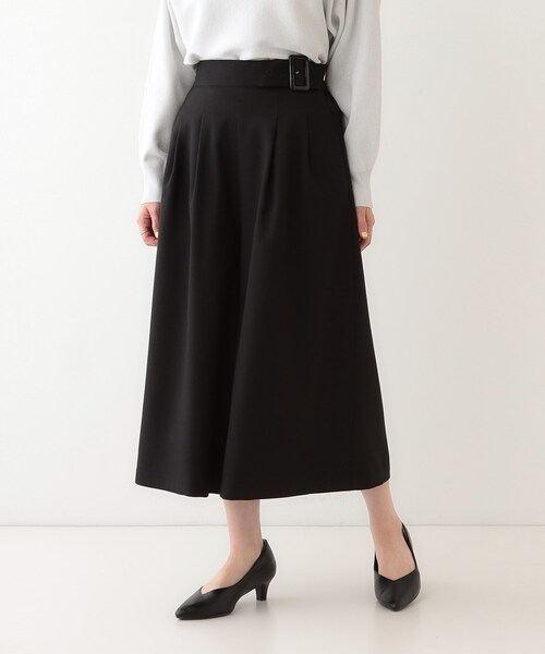 DRESKIP（ドレスキップ）の「【S-LL/体型カバー】オンオフ兼用 ベルト風ガウチョパンツ（その他パンツ・レディース・ブラック/イエロー系その他/アイボリー・01/02/03/04）」の8枚目の写真