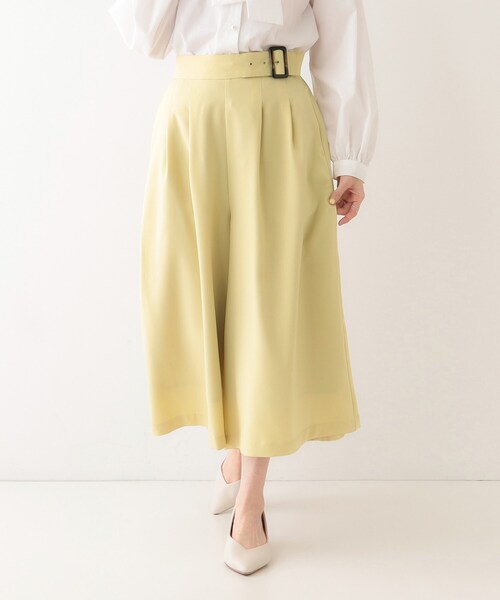 DRESKIP（ドレスキップ）の「【S-LL/体型カバー】オンオフ兼用 ベルト風ガウチョパンツ（その他パンツ・レディース・ブラック/イエロー系その他/アイボリー・01/02/03/04）」の12枚目の写真