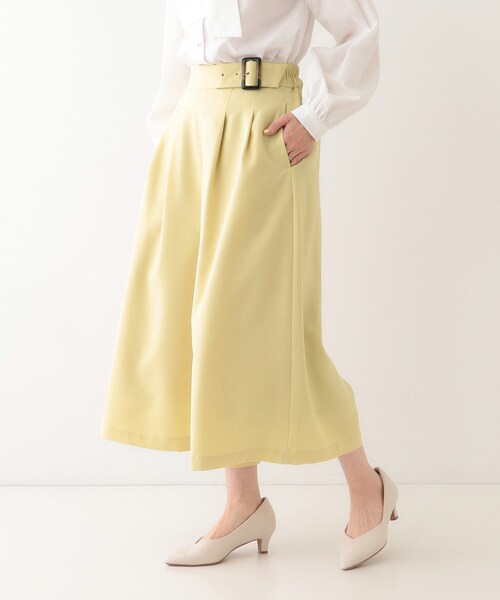 DRESKIP（ドレスキップ）の「【S-LL/体型カバー】オンオフ兼用 ベルト風ガウチョパンツ（その他パンツ・レディース・ブラック/イエロー系その他/アイボリー・01/02/03/04）」の13枚目の写真