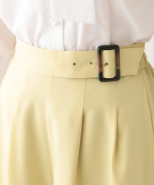 DRESKIP（ドレスキップ）の「【S-LL/体型カバー】オンオフ兼用 ベルト風ガウチョパンツ（その他パンツ・レディース・ブラック/イエロー系その他/アイボリー・01/02/03/04）」の19枚目の写真