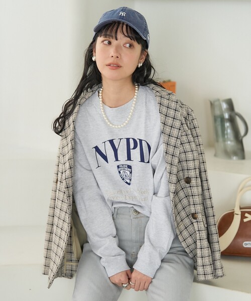FREAK'S STORE（フリークスストア）の「NYC 刺繍プリント ロンT（Tシャツ/カットソー・レディース・グレー/ホワイト/ナチュラル・ﾌﾘ-）」の13枚目の写真