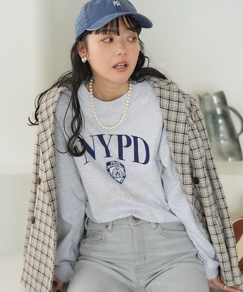 FREAK'S STORE（フリークスストア）の「NYC 刺繍プリント ロンT（Tシャツ/カットソー・レディース・グレー/ホワイト/ナチュラル・ﾌﾘ-）」の18枚目の写真