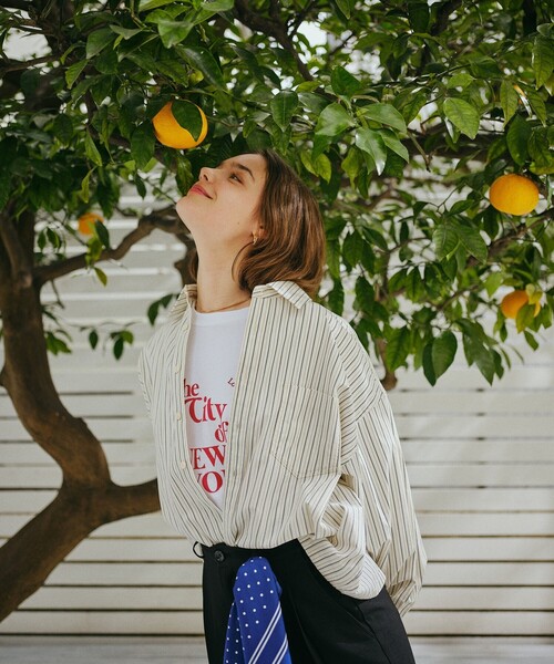 FREAK'S STORE（フリークスストア）の「NYC 刺繍プリント ロンT（Tシャツ/カットソー・レディース・グレー/ホワイト/ナチュラル・ﾌﾘ-）」の21枚目の写真