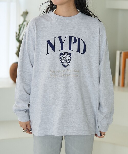 FREAK'S STORE（フリークスストア）の「NYC 刺繍プリント ロンT（Tシャツ/カットソー・レディース・グレー/ホワイト/ナチュラル・ﾌﾘ-）」の4枚目の写真