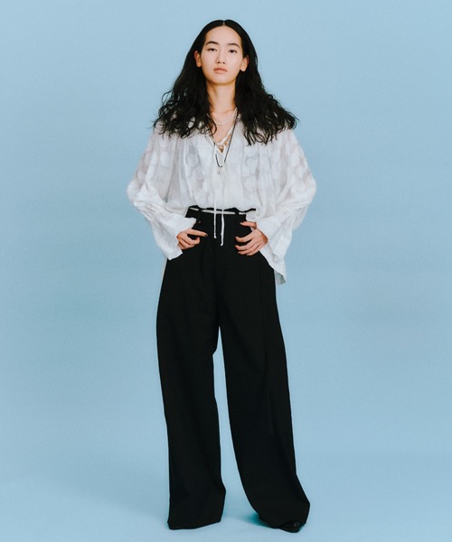 styling/(スタイリング)の「ダブルベルトスーツパンツ(スラックス・レディース・ブラウン/ダークネイビー/オフホワイト・1/0)」の1枚目の写真