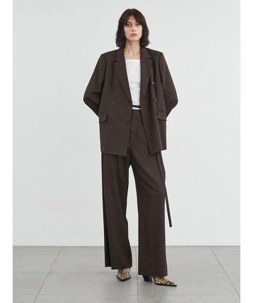 styling/(スタイリング)の「ダブルベルトスーツパンツ(スラックス・レディース・ブラウン/ダークネイビー/オフホワイト・1/0)」の8枚目の写真