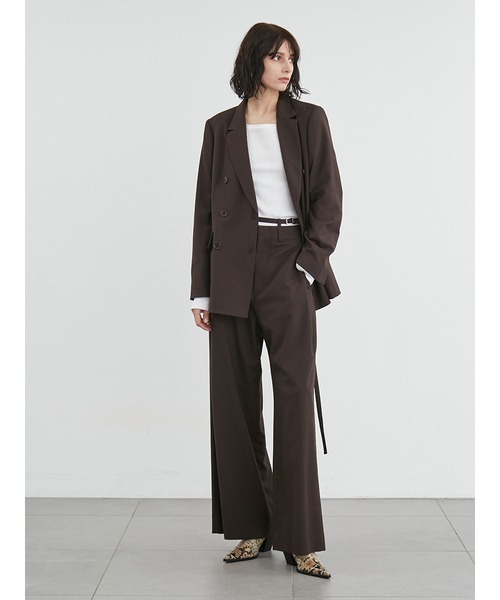 styling/(スタイリング)の「ダブルベルトスーツパンツ(スラックス・レディース・ブラウン/ダークネイビー/オフホワイト・1/0)」の9枚目の写真