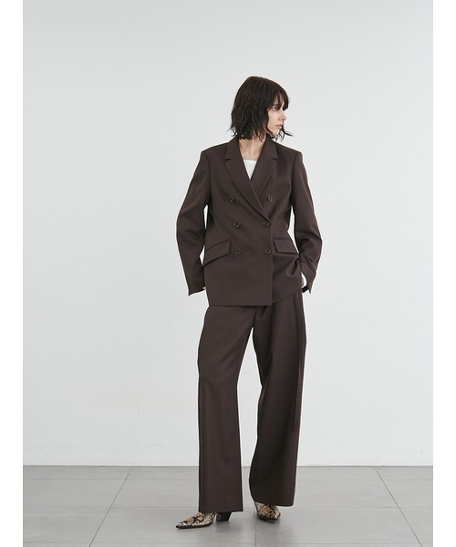 styling/(スタイリング)の「ダブルベルトスーツパンツ(スラックス・レディース・ブラウン/ダークネイビー/オフホワイト・1/0)」の11枚目の写真