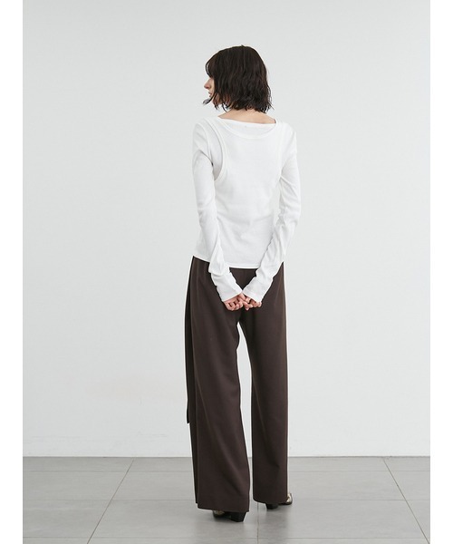 styling/(スタイリング)の「ダブルベルトスーツパンツ(スラックス・レディース・ブラウン/ダークネイビー/オフホワイト・1/0)」の13枚目の写真