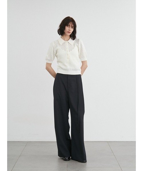 styling/(スタイリング)の「ダブルベルトスーツパンツ(スラックス・レディース・ブラウン/ダークネイビー/オフホワイト・1/0)」の14枚目の写真