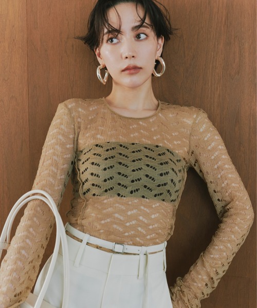 styling/(スタイリング)の「ダブルベルトスーツパンツ(スラックス・レディース・ブラウン/ダークネイビー/オフホワイト・1/0)」の5枚目の写真
