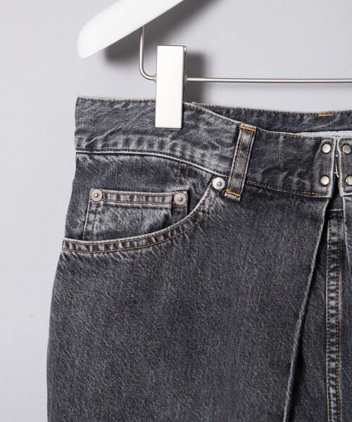 JOHN LAWRENCE SULLIVAN（ジョンローレンスサリバン）の「【JOHN LAWRENCE SULLIVAN/ジョーンローレンスサリバン】WASHED DENIM WIDE PANTS（デニムパンツ・メンズ・ブラック/インディゴブルー・44/46）」の6枚目の写真