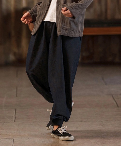 パンツ Ripstop Like Stretch Denim Balloon Pants CAMBIO(カンビオ)】 Ripstop Like Stretch Denim Balloon Pants