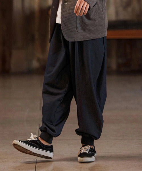 mp13248-Ripstop Like Denim Balloon Jogger Pants デニム