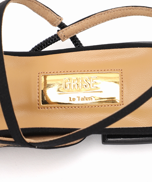 セール】GRISEポインテッドコンビストラップスリングバック