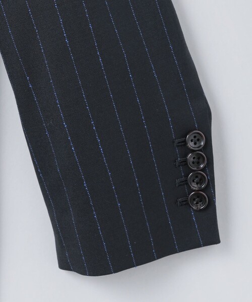 6(ロク)の「<6(ROKU)>ネップ ストライプ テーラードジャケット:(テーラードジャケット・レディース・ネイビー・36/38)」の8枚目の写真