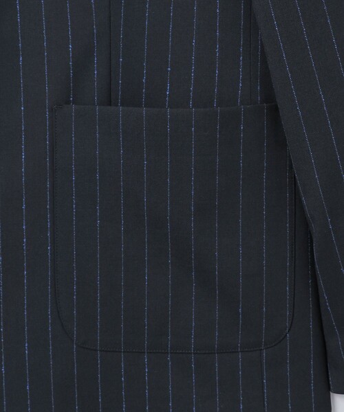 6(ロク)の「<6(ROKU)>ネップ ストライプ テーラードジャケット:(テーラードジャケット・レディース・ネイビー・36/38)」の10枚目の写真