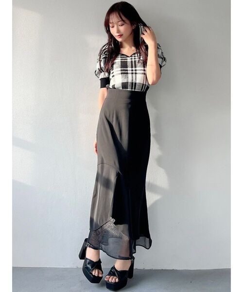 RESEXXY(リゼクシー)の「ハートネックラグランニットトップス(ニット/セーター・レディース・ピンク/ブルー/ブラック・FREE)」の5枚目の写真