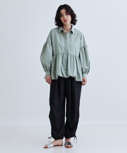 GALLEST（ギャレスト）の「バルーンペプラムブラウス（シャツ/ブラウス・レディース・ホワイト/ライトブルー/イエロー系その他/グリーン系・34/38）」の11枚目の写真