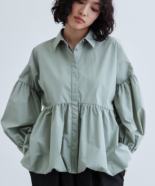 GALLEST（ギャレスト）の「バルーンペプラムブラウス（シャツ/ブラウス・レディース・ホワイト/ライトブルー/イエロー系その他/グリーン系・34/38）」の12枚目の写真